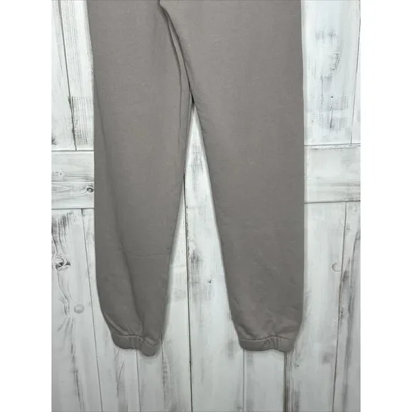 JOAH BROWN‎ GRAY COTTON HI RISE EMPIRE JOGGER SWEATPANTS POCKETS XS/S